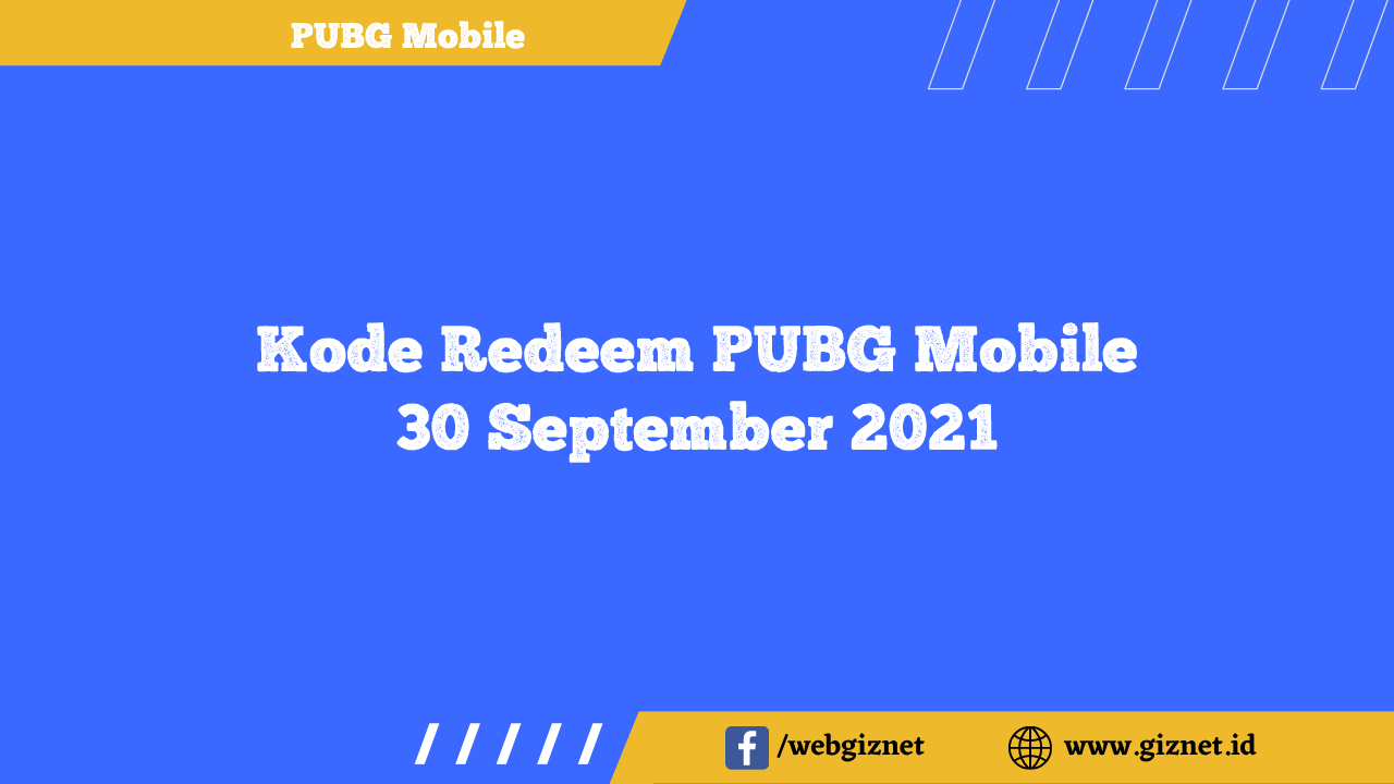 Kode Redeem Pubg Mobile 30 September 2021